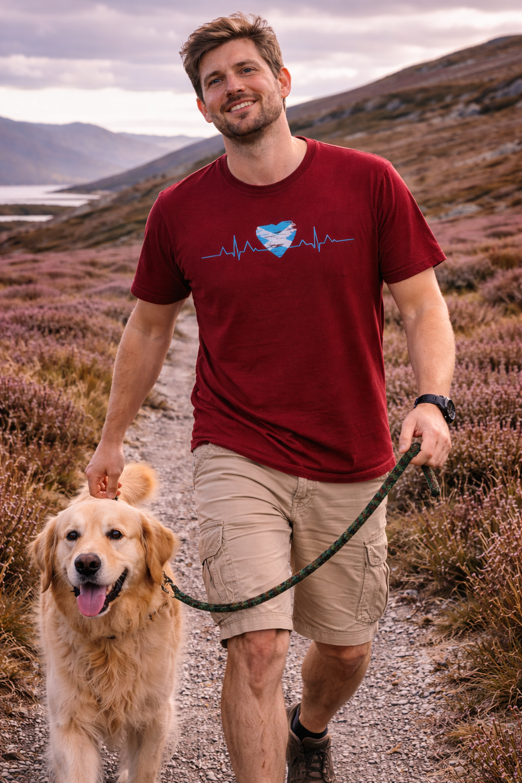 Saltire Heart Line | Organic T-shirt
