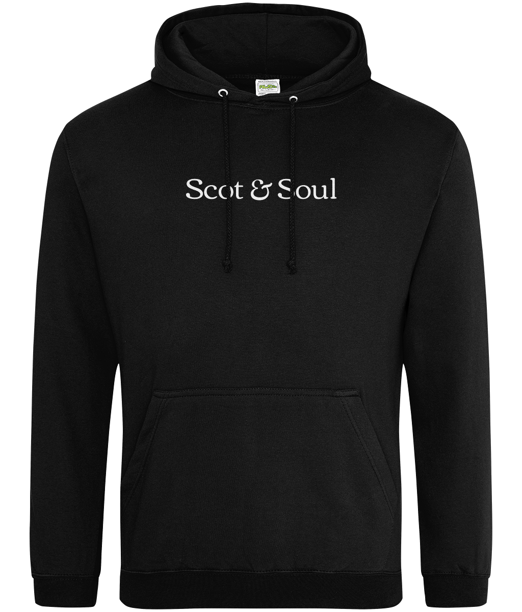 Deep Black hoodie with 'Soul & Soul' text on a white background